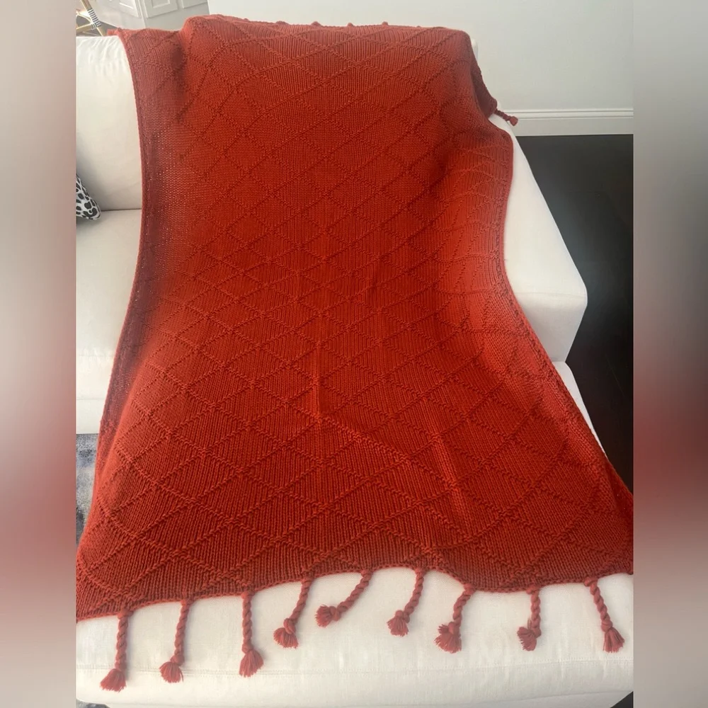 Pottery Barn Terracotta Knit Throw